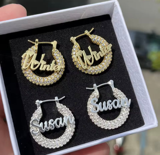 Diamond Hoop Earrings