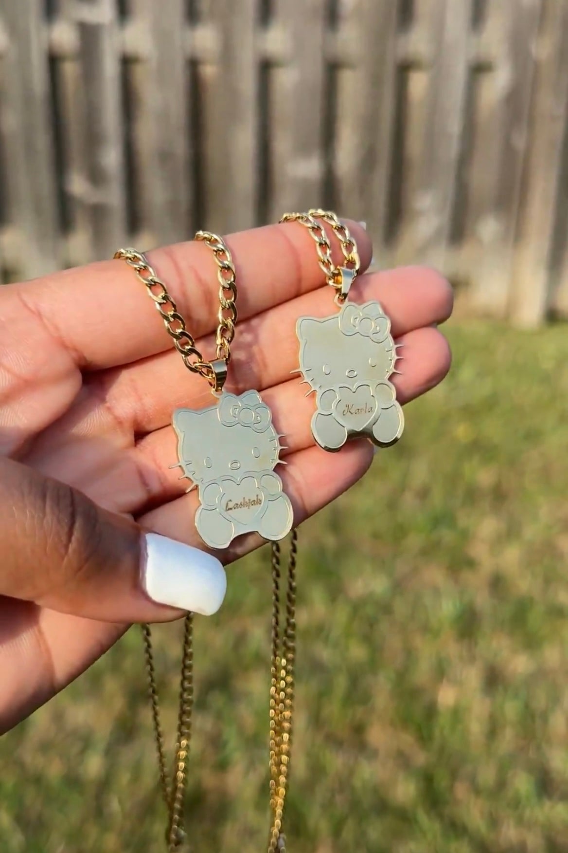 Engraved Hello Kitty Necklace