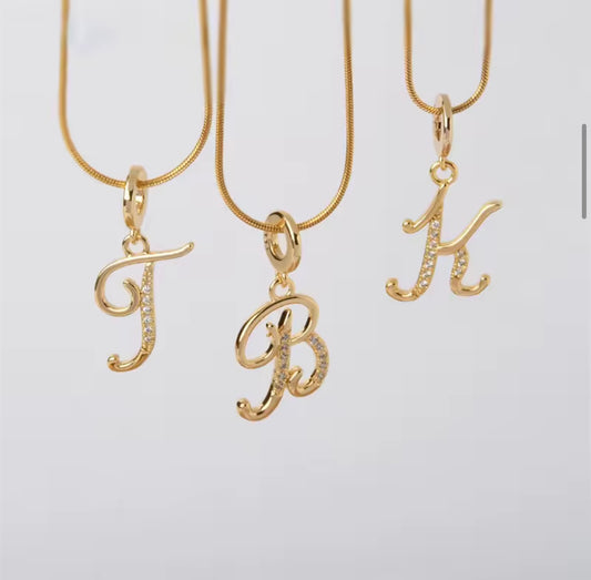 Diamond initial necklace